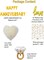 White and Gold Anniversary Decorations - Balloons, Banner, Rose Petals
